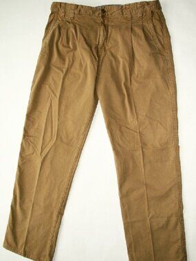 THE TERRITORY AHEAD Brown Pleated Khaki Chino Expandable-waist Pants 36" x 31"